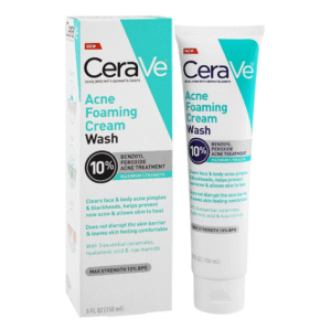 CeraVe 10% Benzoyl Peroxide Foaming Cleanser for Face & Body Acne Treatment, 150ml