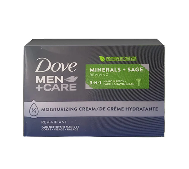 Dove Men + Care Minerals + Sage 3 in 1 Hand & Body + Face + Shave Bar Soap