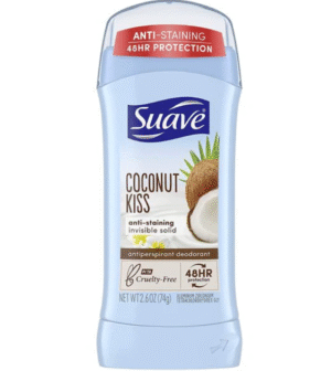 Suave Coconut Kiss Anti-Staining Invisible Solid Deodorant Stick, 74g