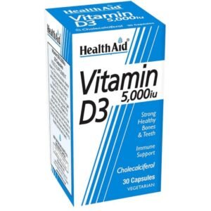 HealthAid Vitamin D3 5000 IU,30 Veg Capsules