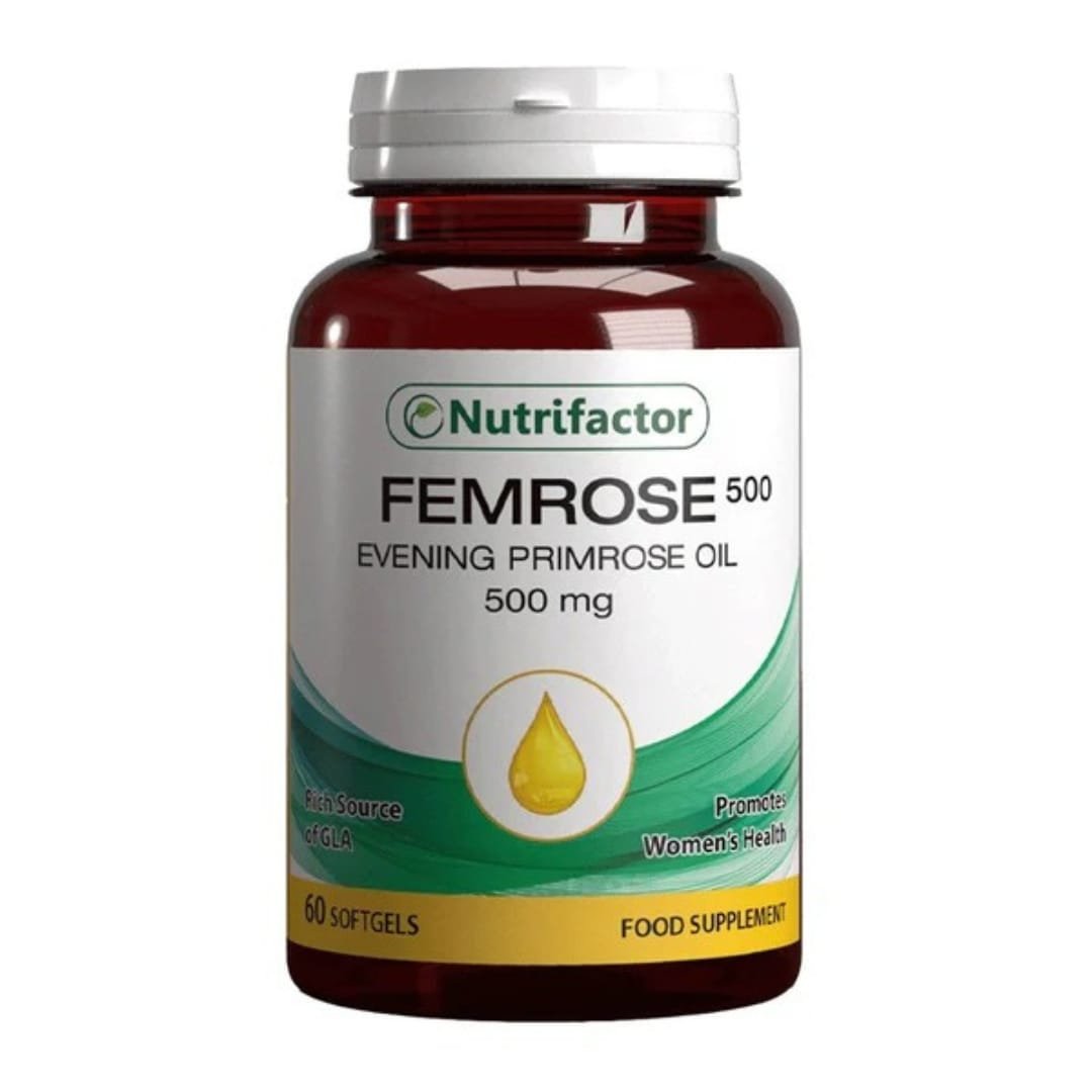 Nutrifactor Femrose Evening Primrose Oil 500mg, 60 Softgels