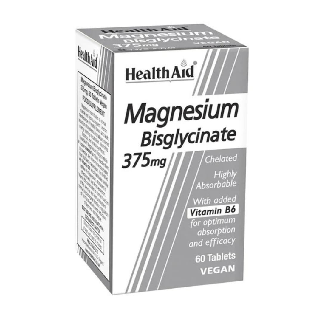 HealthAid Magnesium Bisglycinate (Magnesium Glycinate) 360 Tablets75mg,