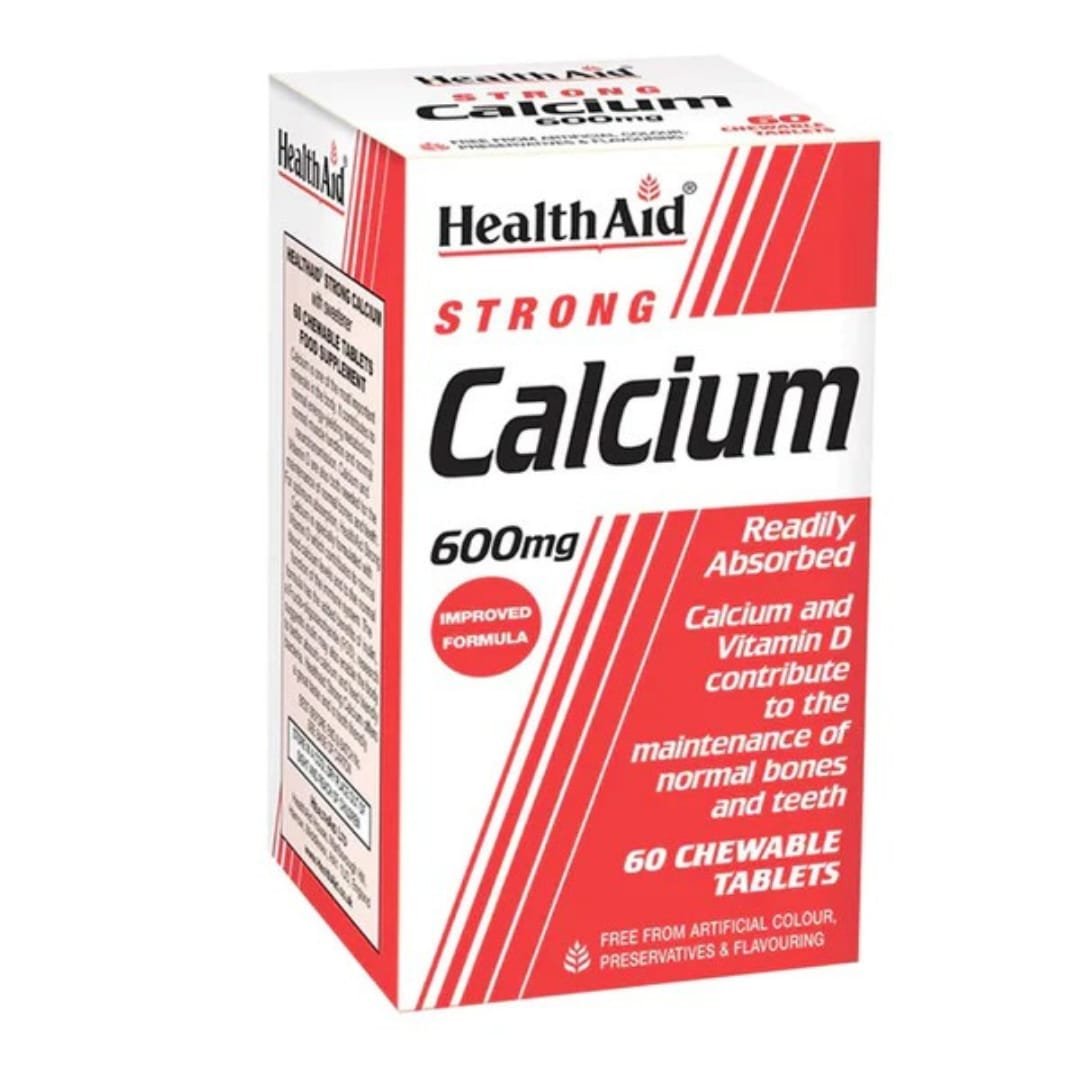 HealthAid Strong Calcium 600mg, 60 Chewable Tablets