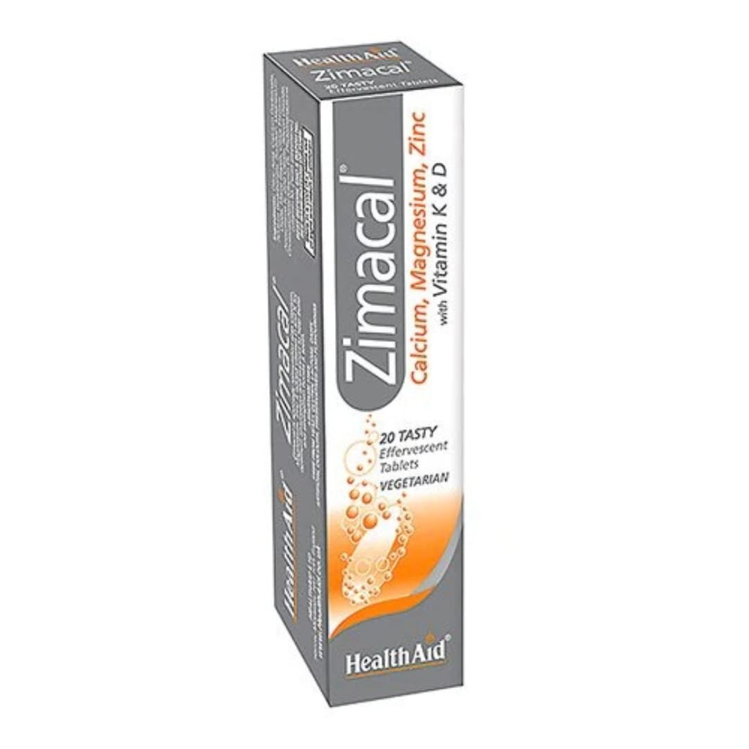 HealthAid Zimacal (Calcium, Magnesium, Zinc, Vit D, Vit K), 20 Tablets