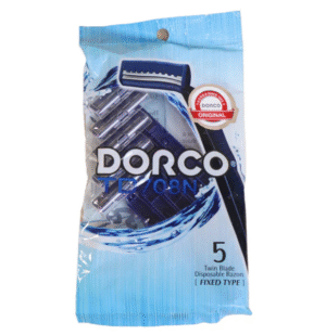 Dorco Twin Blade Disposable Razor for Men, 5 Ct
