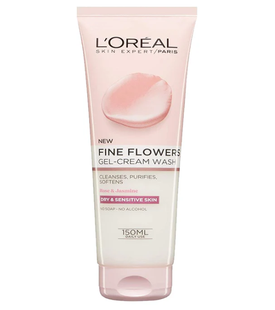 L'Oreal Paris Fine Flowers Gel Cream Rose & Jamine Wash, 150ml