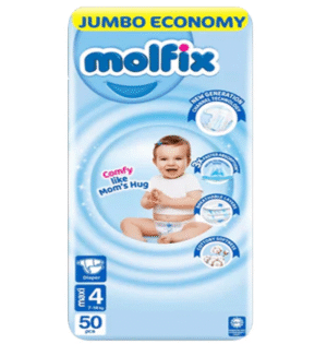 Molfix Diapers Size 4 (Maxi), 50 Ct