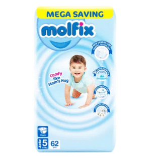 Molfix Diapers Size 5 (Junior), 62 Ct
