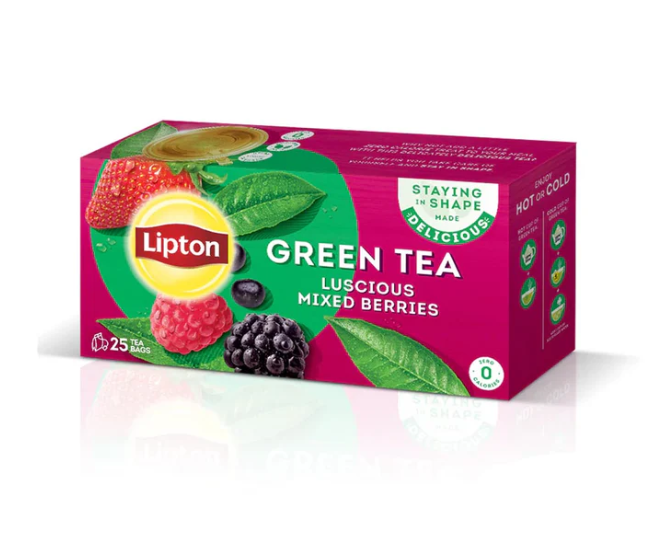 Lipton Green Tea (Luscious Mixed Berries) Tea Bags, 25 Ct