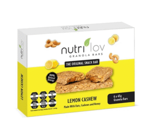 Nutrilov Lemon Cashew Granola Bar, 6 Ct