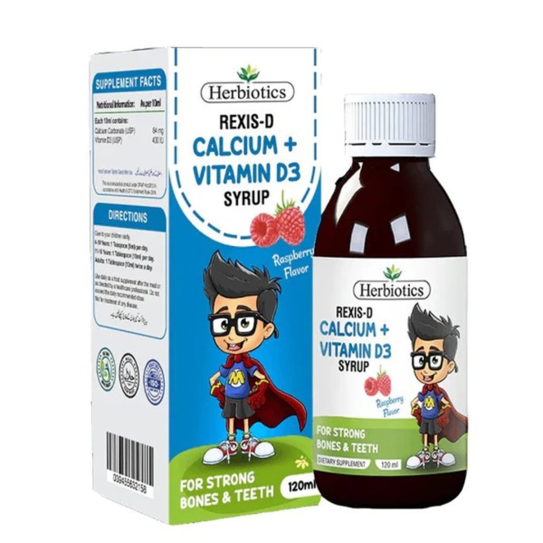 Herbiotics Rexis-D (Calcium + Vitamin D3) Syrup, 120ml
