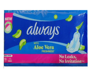 Always Maxi Thick with Aloe Vera Freshness (Long) Sanitary Pads, 18 Ct
