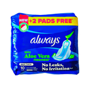 Always with Aloe Vera Maxi Thick (Extra Long) Sanitary Pads, 10 Ct