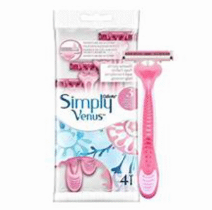 Gillette Simply Venus 3 Blades Women Disposable Razor, 4 Ct