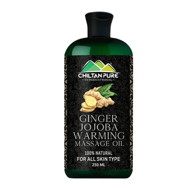Ginger Jojoba Warming Massage Oil, 250ml - Chiltan Pure