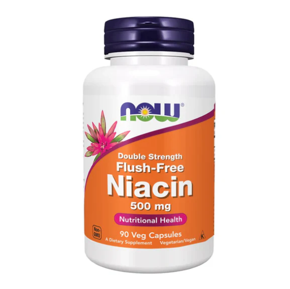 NOW Double Strength Flush-Free Niacin 500mg, 90 Ct