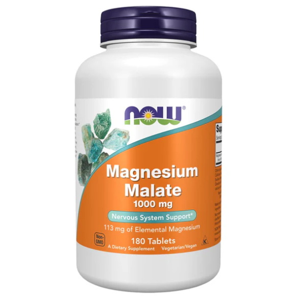 NOW Magnesium Malate 1000mg, 180 Ct