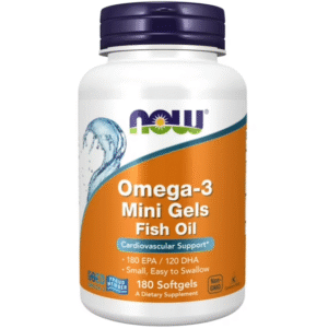 NOW Omega-3 Mini Gels Fish Oil, 180 Ct