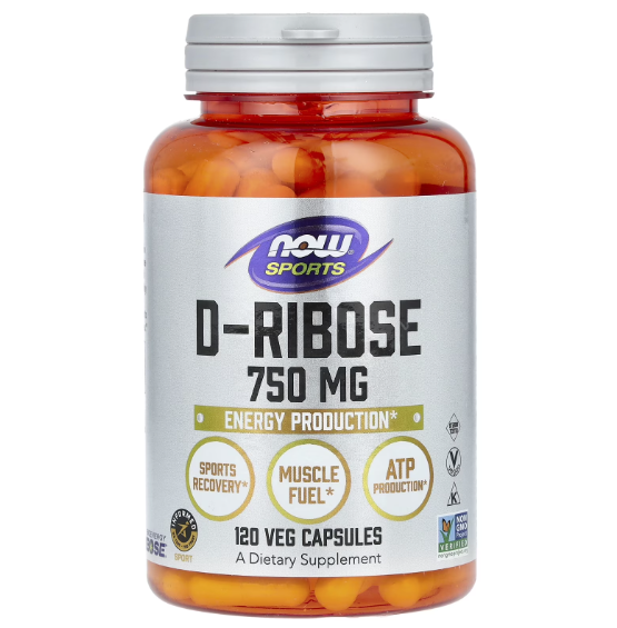 NOW Sports D-Ribose 750mg, 120 Ct