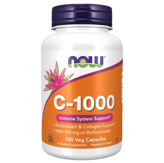NOW Vitamin C 1000mg Capsules, 100 Ct