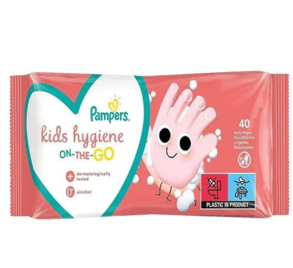 Pampers Kids Hygiene On-The-Go Baby Wipes, 40 Ct