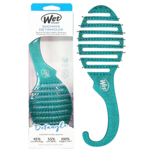 Wet Brush Shower Detangler Green Glitter Brush