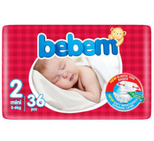 Bebem Baby Diaper Size 2 (Mini), 36 Ct