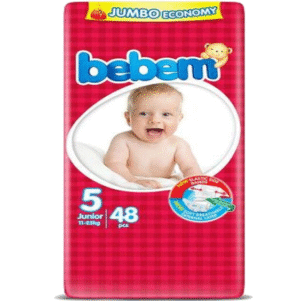 Bebem Baby Diaper Size 5 (Junior), 48 Ct