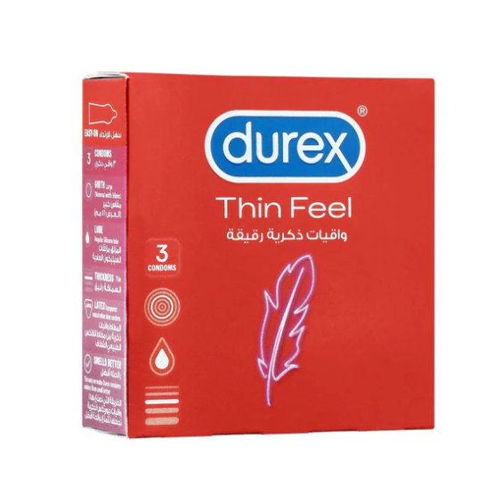 Durex Feel Thin Condoms, 3 Ct