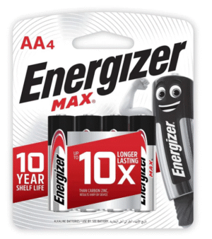 Energizer Max AA Batteries, 4 Ct