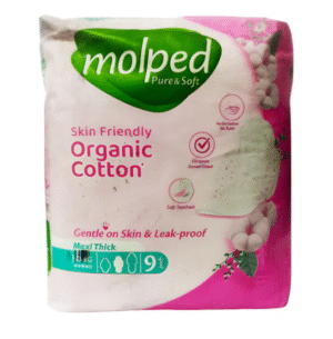Molped Pure & Soft Organic Cotton Maxi Thick (Long), 9 Ct