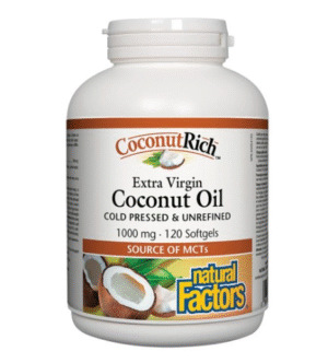 Natural Factors CoconutRich Extra Virgin Coconut Oil 1000mg, 120 Ct