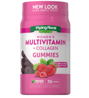 Piping Rock Women's Multivitamin + Collagen (Natural Mixed Berry), 70CT Gummies