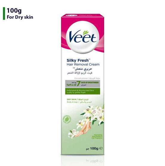 Veet Silky Fresh Hair Removal Cream for Dry Skin, 100g