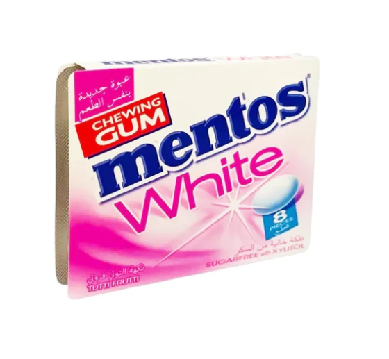 Mentos White Tutti Frutti Sugar Free Gum, 8 Ct