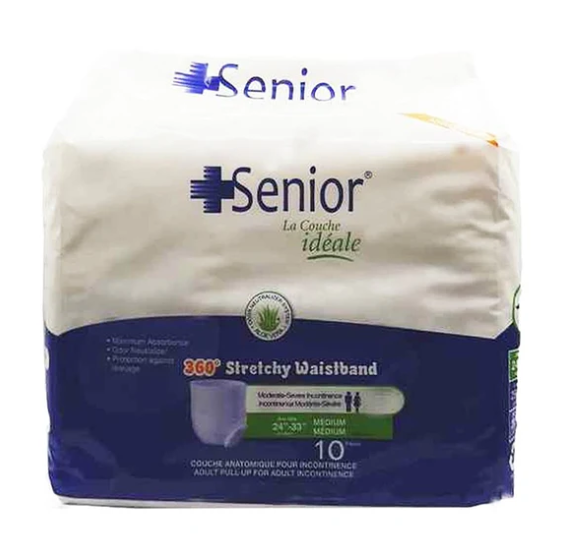 Senior Adult Pull Up Diaper Pants (Medium), 10 Ct