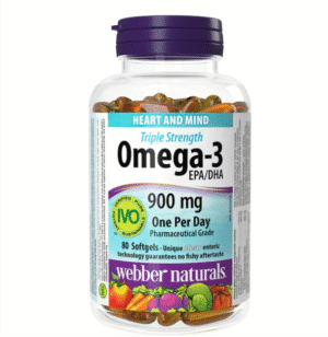 Webber Naturals Triple Strength Omega-3 900mg, 80 Ct