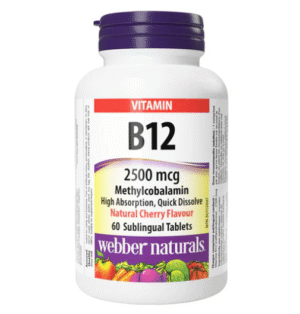 Webber Naturals Vitamin B12 2500mcg, 60 Ct