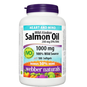 Webber Naturals Wild Alaskan Salmon Oil 1000mg, 180 Ct