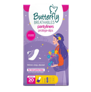 Butterfly Breathable Panty Liners (Long), 20 Ct