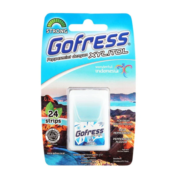Gofress Xylitol Peppermint (Sugar Free) Strips, 24 Ct