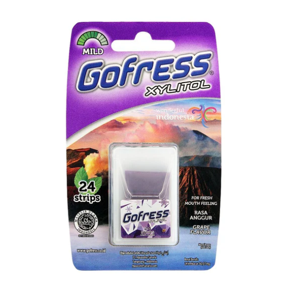 Gofress Xylitol Strip Grape Flavor 24 CT