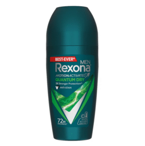 Rexona Men Quantum Dry Anti Stain 72H of Freshness Deodorant Roll-on, 45ml