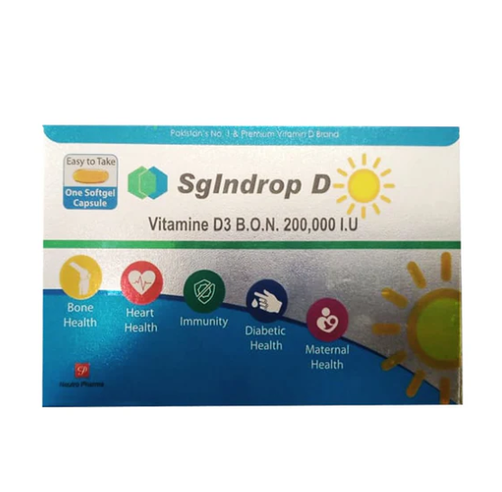 SgIndrop D Softgel Capsule (Vitamin D3 200,000 IU), 1 Ct - Neutro Pharma`
