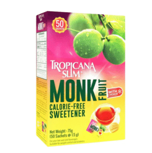 Tropicana Slim Monk Fruit Calorie Free Sweetener with Chromium Sachet, 50 Ct