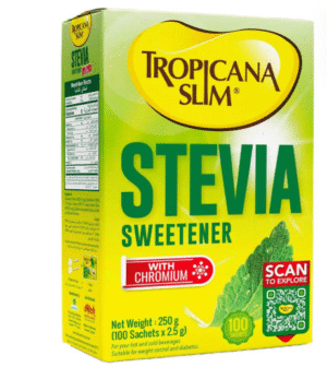 Tropicana Slim Stevia Sweetener with Chromium Sachet, 100 Ct