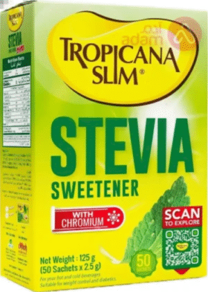 Tropicana Slim Stevia Sweetener with Chromium Sachet, 50 Ct