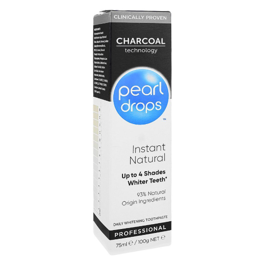 Pearl Drops Instant Natrual Charcoal 100g, 75ML